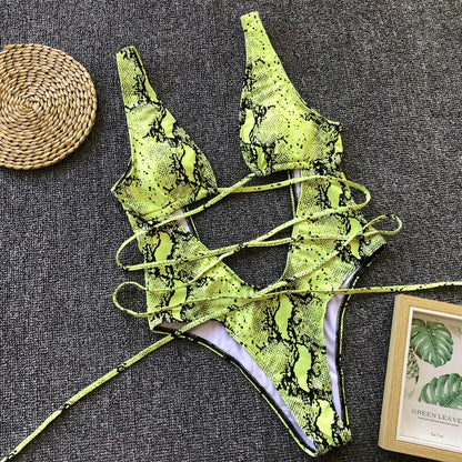 Sexy Print Bandage Monokini - Nxt Moda