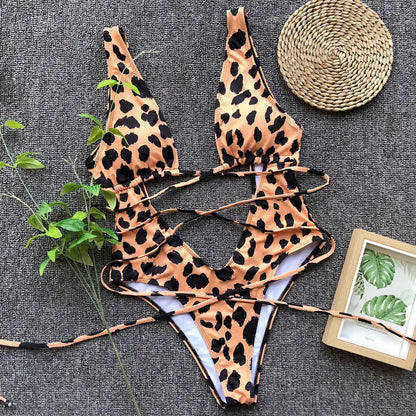 Sexy Print Bandage Monokini - Nxt Moda