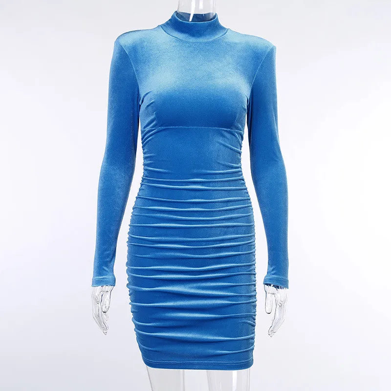 Sexy Bodycon Velvet Mini Dress - Nxt Moda