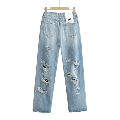 Joskaa Long Denim High street Pants - Nxt Moda