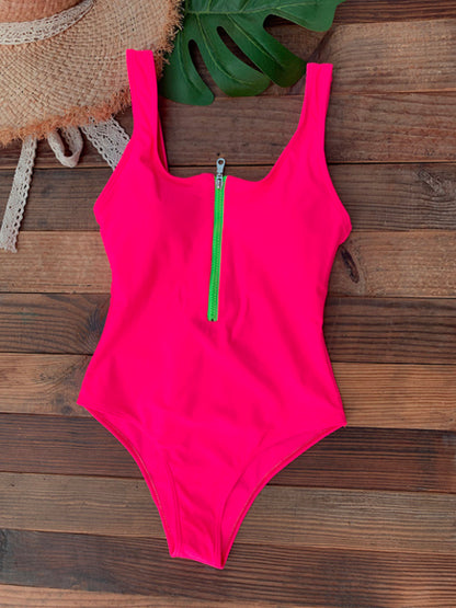 Women's Zip Up One Piece Bikini - Nxt Moda