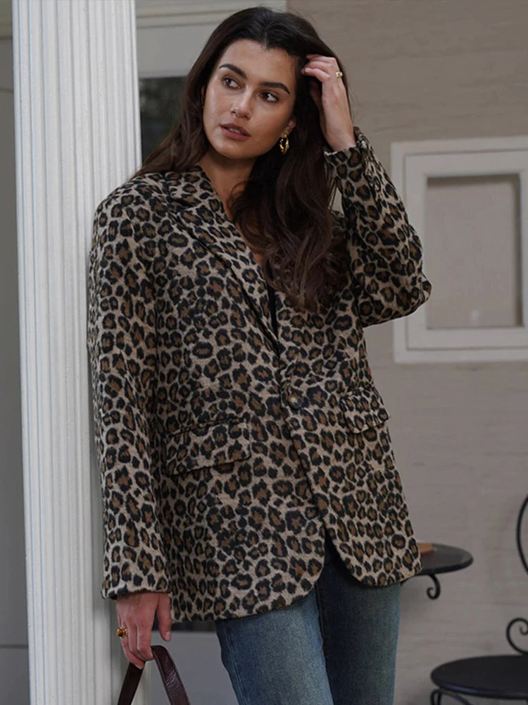 Vintage Leopard Faux Fur Coat