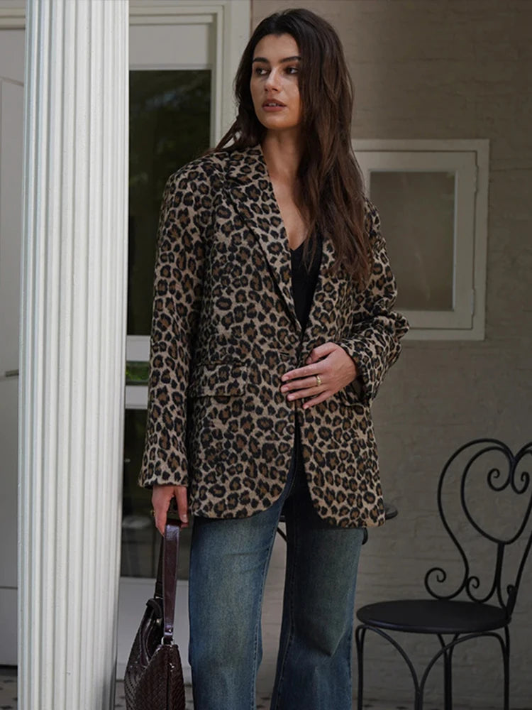 Vintage Leopard Faux Fur Coat