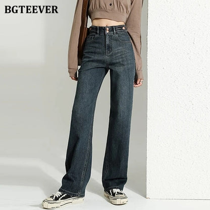 BGTEEVER Vintage Double Button Jeans - Nxt Moda