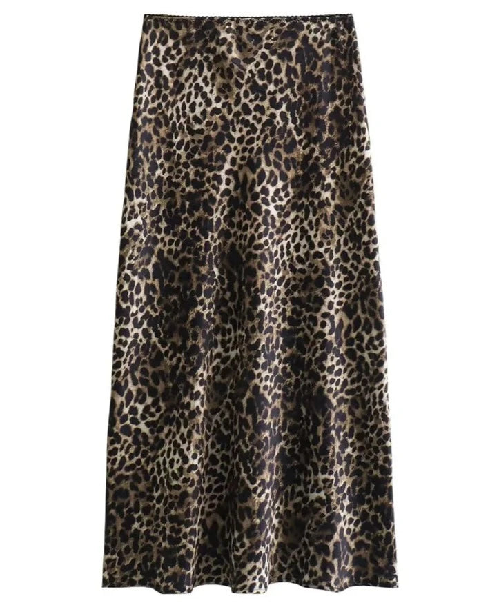 Vintage Leopard Print Midi Skirt - Nxt Moda