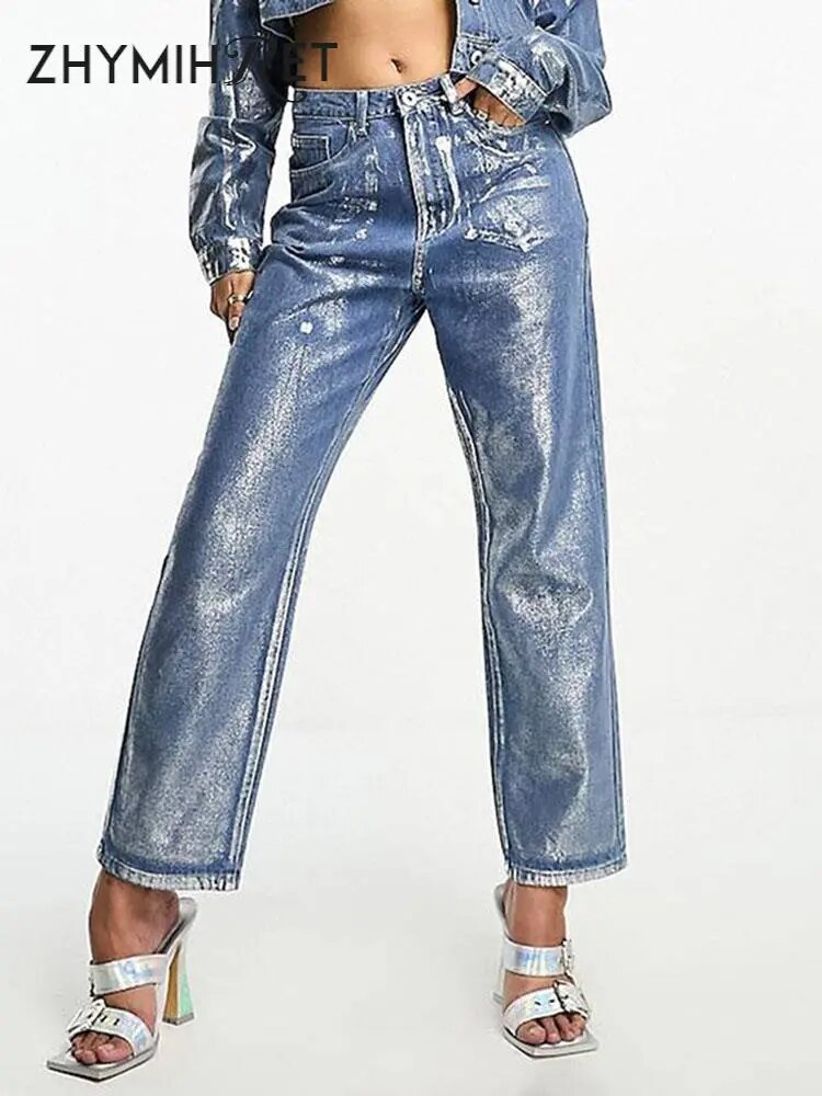 ZHYMIHRET Stamping Straight Jeans - Nxt Moda