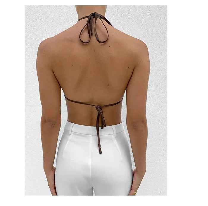 Triangle Halter Backless Top - Nxt Moda