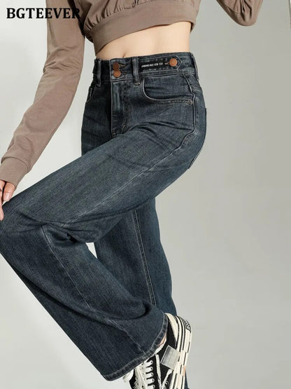 BGTEEVER Vintage Double Button Jeans - Nxt Moda