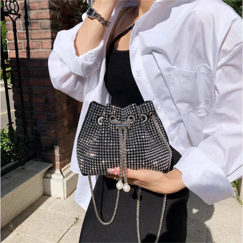 Rhinestone Bucket Bag - Nxt Moda