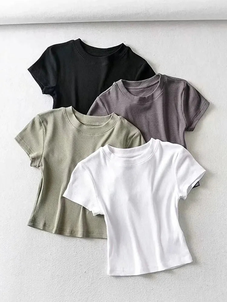 Short-sleeve T-shirt Crop Tops - Nxt Moda