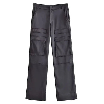 Satin Cargo Pants - Nxt Moda