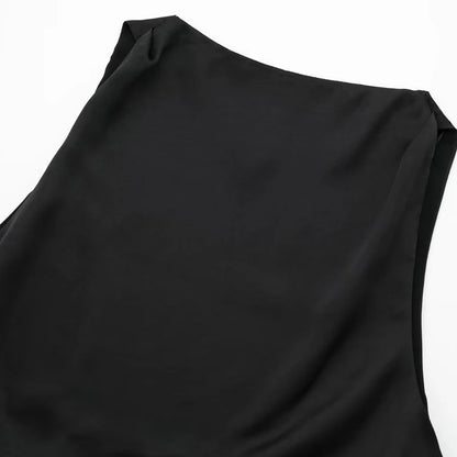 Satin Open Back Blouse - Nxt Moda