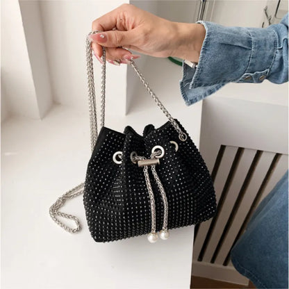 Rhinestone Bucket Bag - Nxt Moda