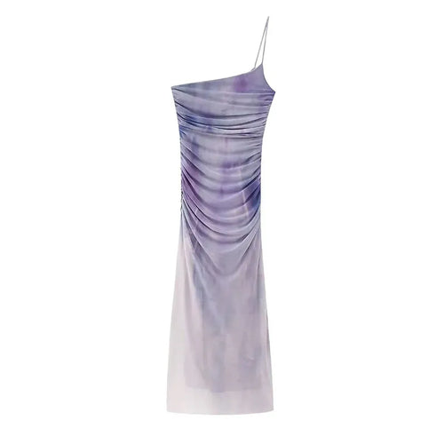 One Strap Purple Gradient Dress - Nxt Moda