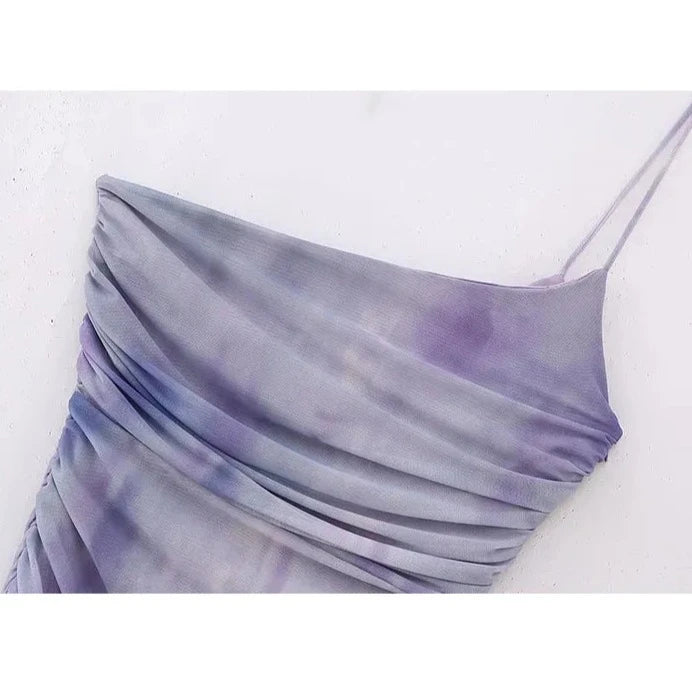 One Strap Purple Gradient Dress - Nxt Moda