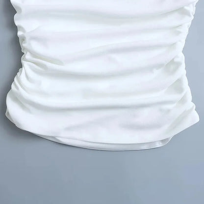 White Ruched Chic Top - Nxt Moda