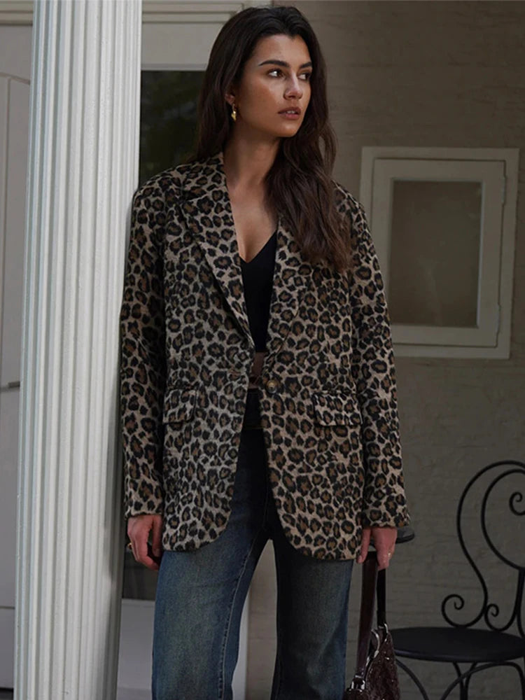 Vintage Leopard Faux Fur Coat