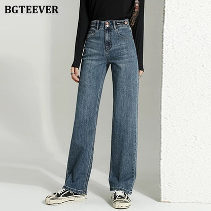 BGTEEVER Vintage Double Button Jeans - Nxt Moda