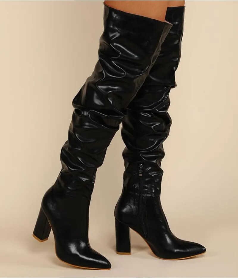 ZLMIAO - Over-The-Knee Women Genuine Boots - Nxt Moda