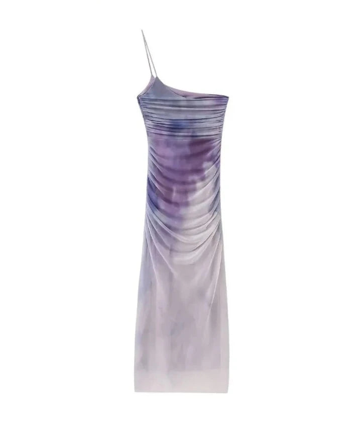 One Strap Purple Gradient Dress - Nxt Moda