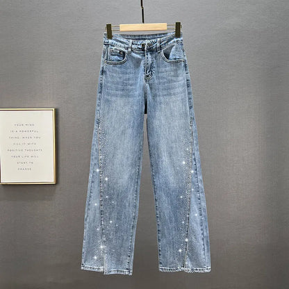 Rhinestones Oversize Y2k Jeans - Nxt Moda