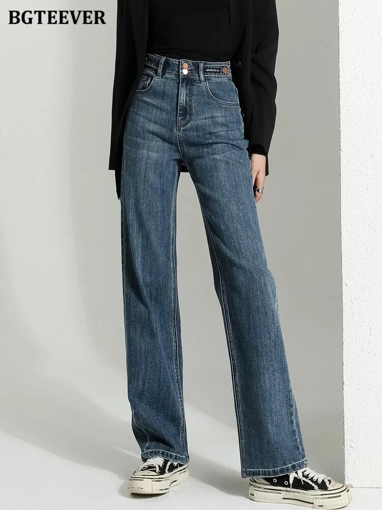 BGTEEVER Vintage Double Button Jeans - Nxt Moda