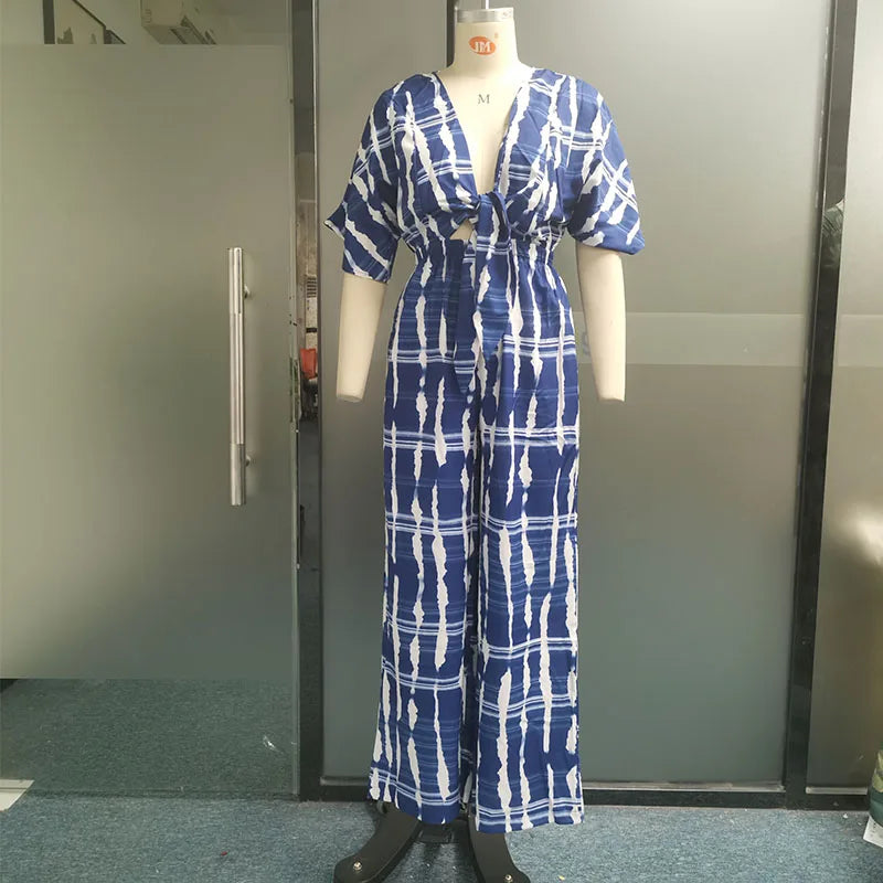 Loose Tie Dye Print Jumpsuit - Nxt Moda