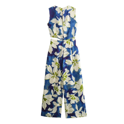 Jessie Flower Print Jumpsuit - Nxt Moda