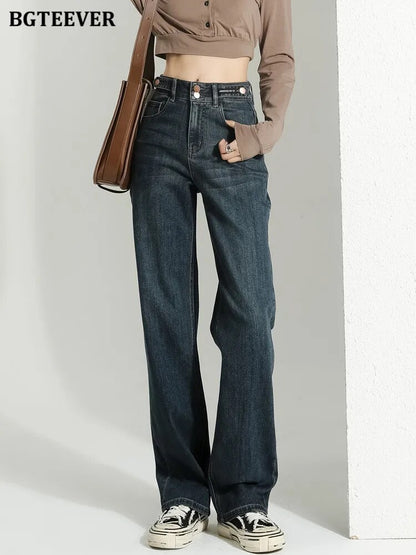 BGTEEVER Vintage Double Button Jeans - Nxt Moda