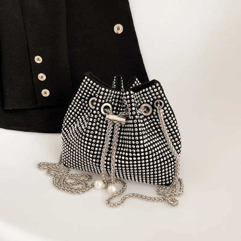 Rhinestone Bucket Bag - Nxt Moda