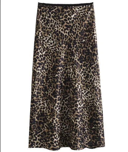 Vintage Leopard Print Midi Skirt - Nxt Moda