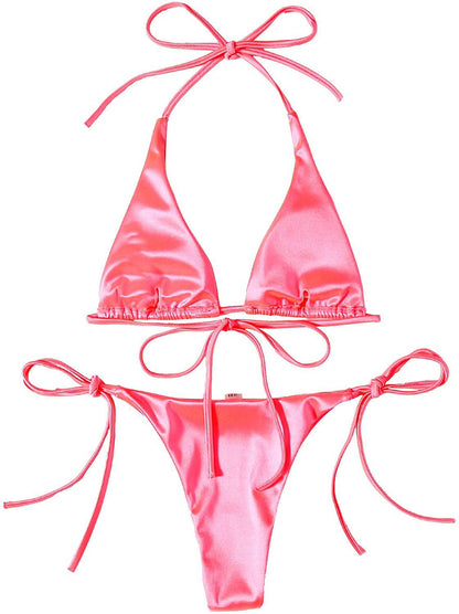 Women Sexy Micro Mini Thong Halter Bikini Set - Nxt Moda