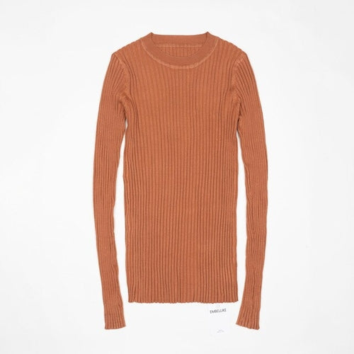 Women Sweater Pullover Basic Rib Sweater - Nxt Moda