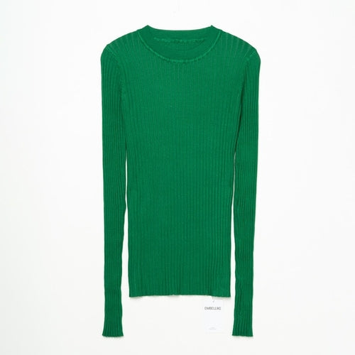 Women Sweater Pullover Basic Rib Sweater - Nxt Moda