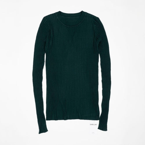 Women Sweater Pullover Basic Rib Sweater - Nxt Moda