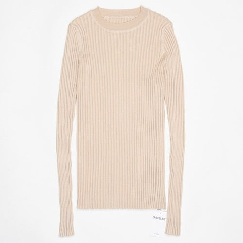 Women Sweater Pullover Basic Rib Sweater - Nxt Moda