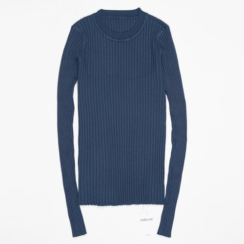 Women Sweater Pullover Basic Rib Sweater - Nxt Moda