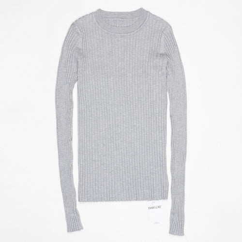 Women Sweater Pullover Basic Rib Sweater - Nxt Moda