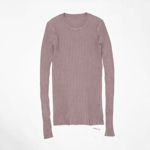 Women Sweater Pullover Basic Rib Sweater - Nxt Moda