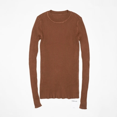 Women Sweater Pullover Basic Rib Sweater - Nxt Moda